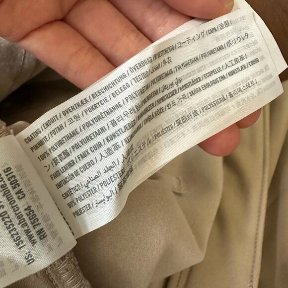 ABERCROMBIE & FITCH The 90s Straight Pants Beige Vegan Leather NWT - Picture 12 of 15